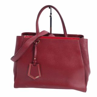 フェンディ(FENDI)の美品 フェンディ FENDI バッグ 2 JOURS トゥージュール 2way ハンドバッグ ショルダーバッグ カーフレザー 本革 カバン 鞄 レディース イタリア製 レッド(ハンドバッグ)