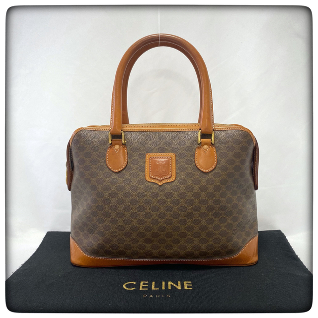 CELINE セリーヌ ハンドバッグ マカダム ミニボストンバッグ レザー