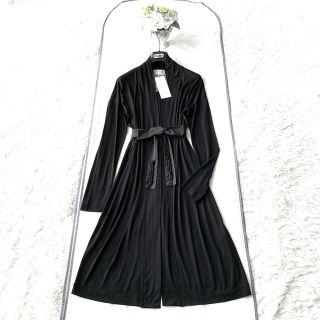 極美品☆正規品 MaxMara マックスマーラ シルク混 ノースリーブ ベルト付 ワンピース/ドレス グリーン×ブラック 44 レディース イタリア製