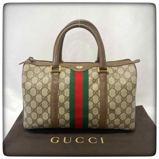 グッチ(Gucci)のGUCCI グッチ ボストンバッグ シェリーライン GG柄 レザー PVC(ボストンバッグ)