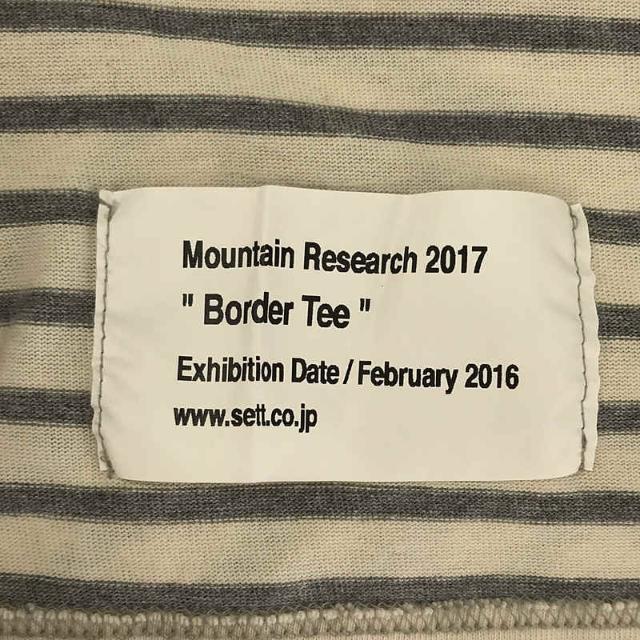 MOUNTAIN RESEARCH(マウンテンリサーチ)のMountain Research / マウンテンリサーチ | コットン ボーダー アニマル 刺繍 ポケット Tシャツ | M | ホワイト / グレー | メンズ メンズのトップス(Tシャツ/カットソー(半袖/袖なし))の商品写真