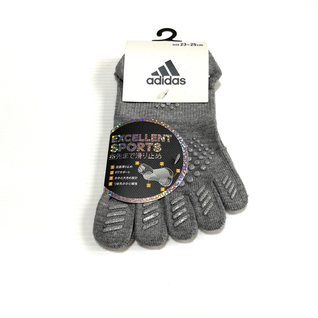 adidas(アディダス)のレディース【アディダス×福助】五本指ソックス滑り止め付き  2足セット スポーツ/アウトドアのランニング(ウェア)の商品写真