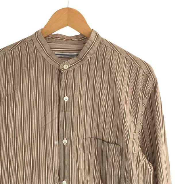 【美品】  Cristaseya / クリスタセヤ | STRIPED COTTON MAO SHIRT マオシャツ | M | Large Brown Stripes | メンズ 0