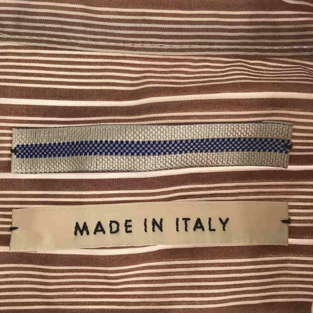 【美品】 Cristaseya / クリスタセヤ | STRIPED COTTON MAO SHIRT マオシャツ | M | Large Brown Stripes | メンズ 4