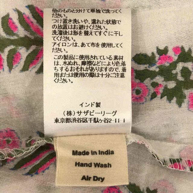 【美品】  SZ Blockprints / エスゼットブロックプリント | × Ron Herman ロンハーマン 別注 YUKARI DRESS COTTON 総柄 プリント スキッパー ドレス ワンピース | S | ホワイト / ピンク | レディース レディースのワンピース(ロングワンピース/マキシワンピース)の商品写真