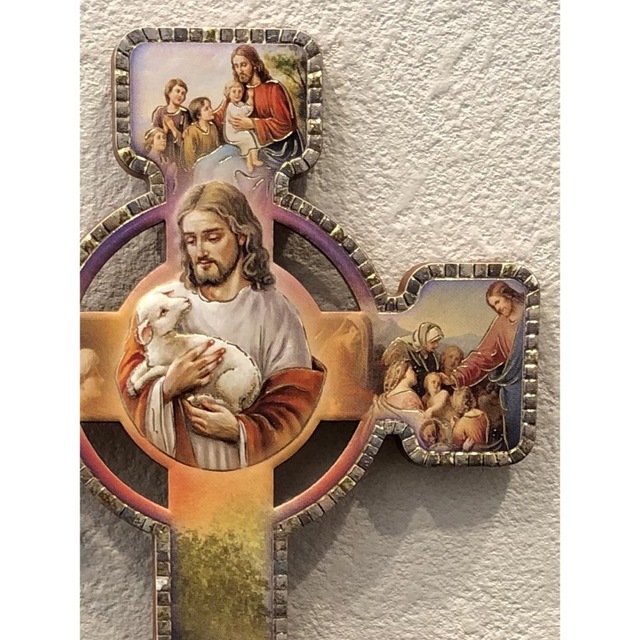 本物品質の 良き牧者の十字架 クロス イタリア製 置物 壁掛け インテリアにも最適