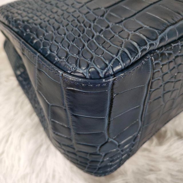 LONGCHAMP - 美品 ロンシャン ロゾ クロコ型押し ハンドバッグ トート