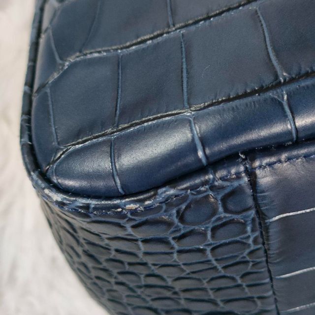 LONGCHAMP - 美品 ロンシャン ロゾ クロコ型押し ハンドバッグ トート