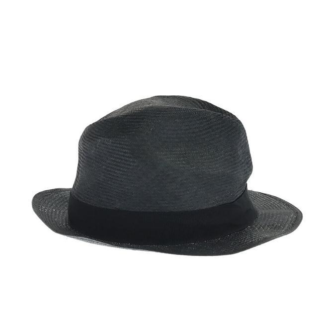 Borsalino(ボルサリーノ)のBorsalino / ボルサリーノ | イタリア製 リボン パナマハット 麦わら帽子 中折れ | L | チャコール | レディース レディースの帽子(その他)の商品写真