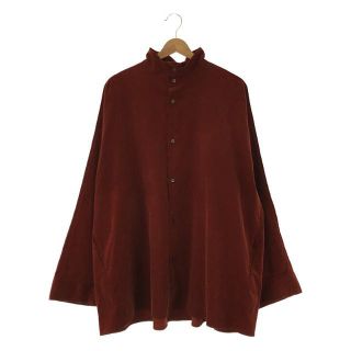 【美品】  Graphpaper / グラフペーパー | Suvin Corduroy Stand Collar York Sleeve Shirt スビン コーデュロイ スタンドカラー ヨーク スリーブ シャツ | F | ブラウン | レディース(シャツ/ブラウス(長袖/七分))