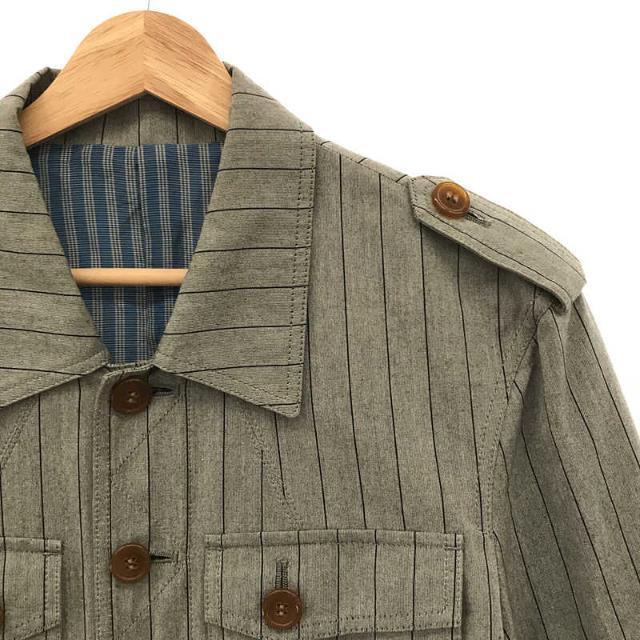 Vivienne Westwood MAN / ヴィヴィアンウエストウッドマン | バックポケット ストライプ サファリ ジャケット | 44 | グレー | メンズ