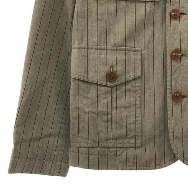 Vivienne Westwood MAN / ヴィヴィアンウエストウッドマン | バックポケット ストライプ サファリ ジャケット | 44 | グレー | メンズ