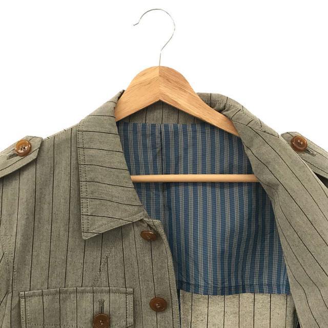 Vivienne Westwood MAN / ヴィヴィアンウエストウッドマン | バックポケット ストライプ サファリ ジャケット | 44 | グレー | メンズ