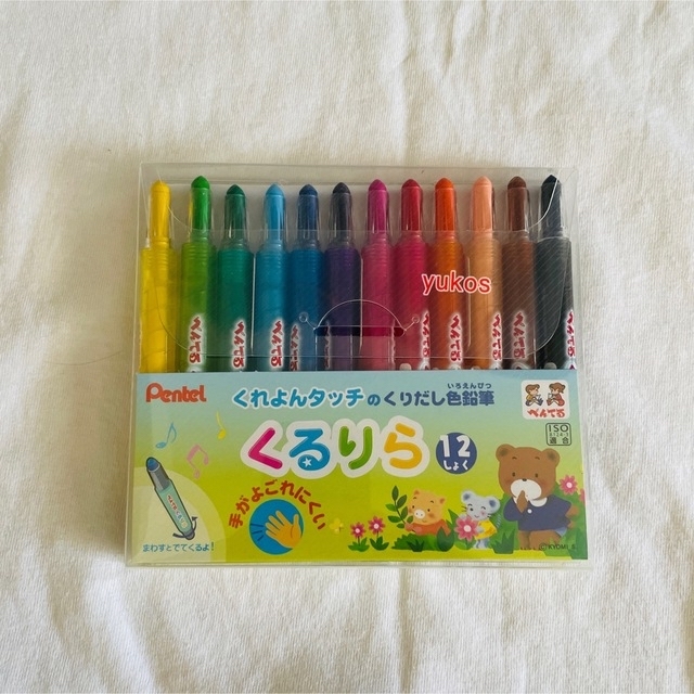 Pentel Kururira Twist Crayon - 12 Color Set