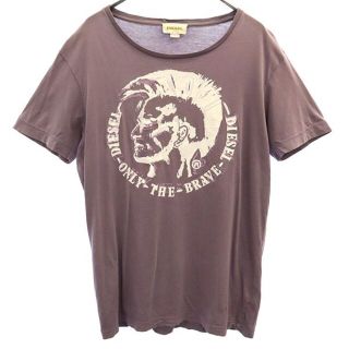 ディーゼル(DIESEL)のディーゼル 総柄 半袖 Tシャツ S パープル×ホワイト DIESEL クルーネック メンズ 【中古】  【230525】 メール便可(Tシャツ/カットソー(半袖/袖なし))