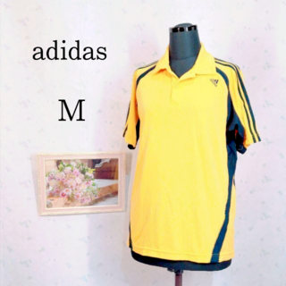 アディダス(adidas)のadidas　ポロシャツ　イエロー系　半袖　美品 Mサイズ(ポロシャツ)