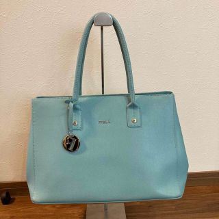 フルラ(Furla)の【美品】FURLA フルラ レザー トートバッグ サフィアーノ スカイブルー(トートバッグ)