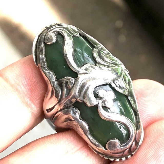 即発送可能】 Georg Jensen ジョージジェンセンマラカイトシルバー