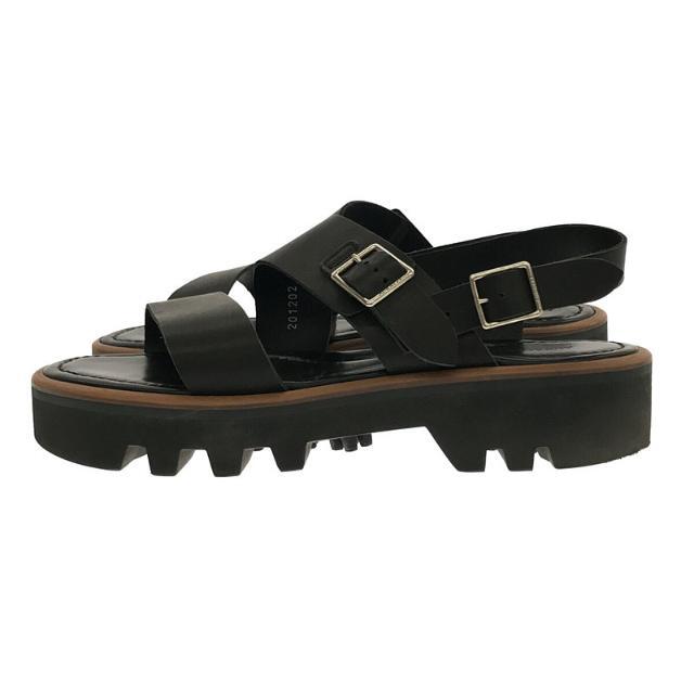 【美品】  AURALEE / オーラリー | Leather Belt Sandals Made By foot the coacher レザー ベルト サンダル | 8 | ブラック | メンズ