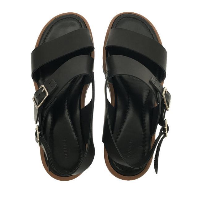 【美品】 AURALEE / オーラリー | Leather Belt Sandals Made By foot the coacher レザー  ベルト サンダル | 8 | ブラック | メンズ