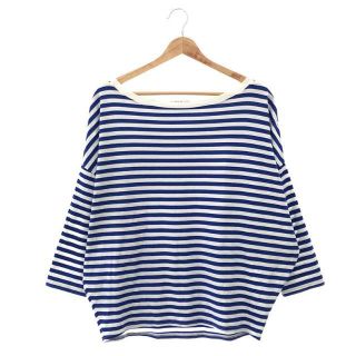 プラージュ(Plage)のPlage / プラージュ | 2020SS 【R’IAM】FEMININE ボーダー7分丈プルオーバー カットソー | F | ブルー | レディース(Tシャツ(長袖/七分))