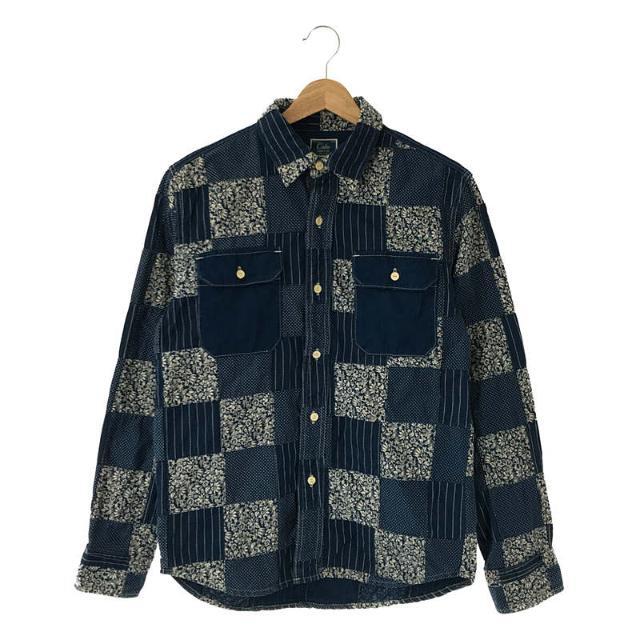 CALEE / キャリー | L/S DENIM PATCHWORK SHIRT コットン インディゴ デニム パッチワーク シャツ | M |  ブルー | メンズ | フリマアプリ ラクマ