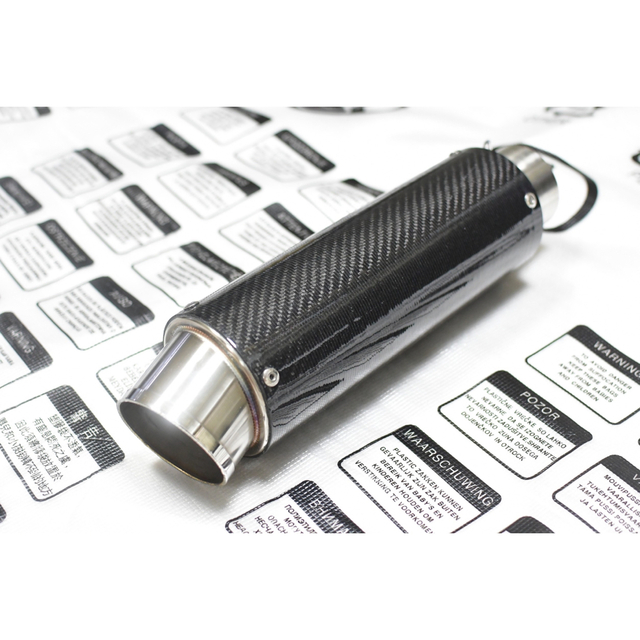 汎用 特注品!ステンレス カーボン サイレンサー 350MM 60.5MM-