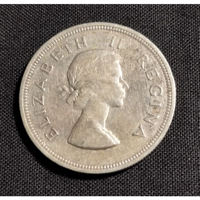 歳末セール！南アフリカ エリザベス2世 2-1/2シリング銀貨 1956年