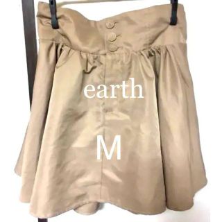 アースミュージックアンドエコロジー(earth music & ecology)の値下げ earth M ミニスカート フレアスカート ベージュ アース(ひざ丈スカート)