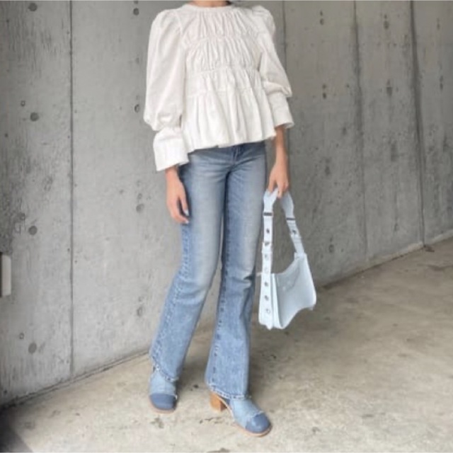 2WAY DENIM SHIRRING ブラウス　MOUSSY