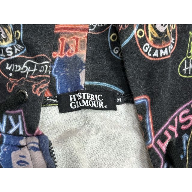 HYSTERIC GLAMOUR(ヒステリックグラマー)の＊HYSTERIC GLAMOUR ガール 総柄 スウェット ジップパーカー M メンズのトップス(パーカー)の商品写真