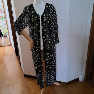 花柄シースルー羽織(カーディガン)