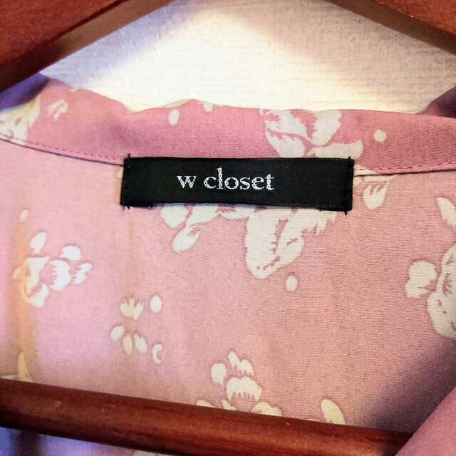 w closet(ダブルクローゼット)のw closet 中花柄プリント半袖開襟フレアワンピース ラベンダー レディースのワンピース(ロングワンピース/マキシワンピース)の商品写真