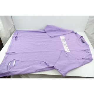 Balenciaga - バレンシアガ 651795 パープル デストロイ加工 Tシャツ