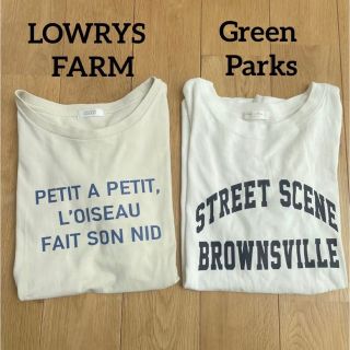 ローリーズファーム(LOWRYS FARM)のLOWRYS FARM カレッジロゴTシャツ　Green Parks(Tシャツ(半袖/袖なし))