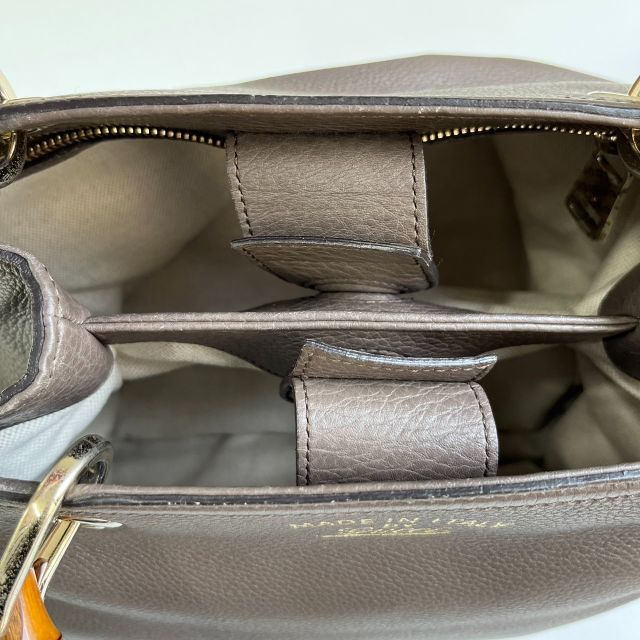 グッチ バンブー ショッパー グレー ハンドバッグ 保存袋付き-