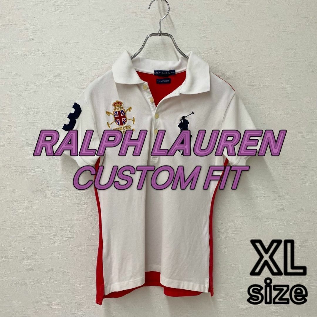 Ralph Lauren(ラルフローレン)の【Ralph Lauren】ポロシャツ レッド XL レディースのトップス(ポロシャツ)の商品写真