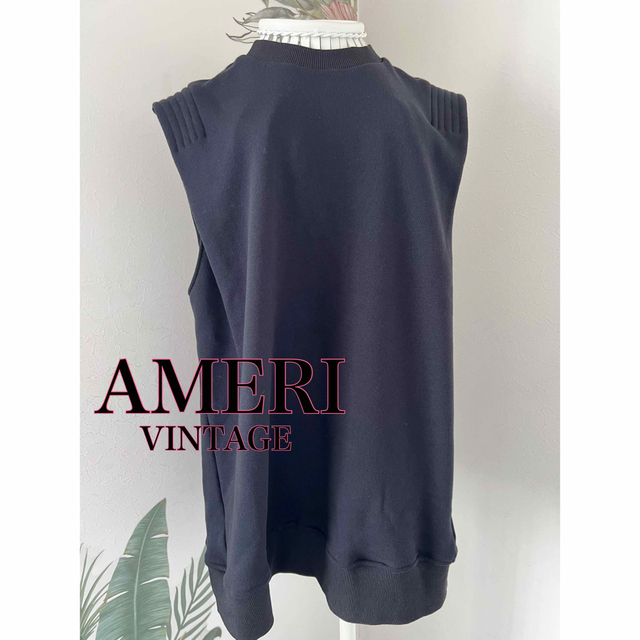 Ameri VINTAGE(アメリヴィンテージ)のAMERI VINTAGEアメリヴィンテージ ノースリーブスウェットタンク★M紺 レディースのトップス(カットソー(半袖/袖なし))の商品写真