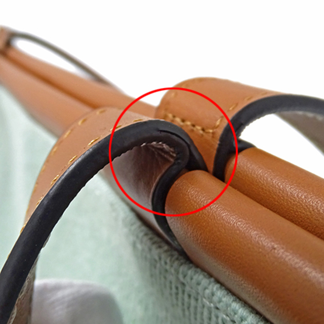 ロエベ LOEWE バッグ レディース ブランド トートバッグ ショルダーバッグ キャンバス レザー クッショントート アクア ブルー グリーン 肩掛け 大容量 おしゃれ 【中古】