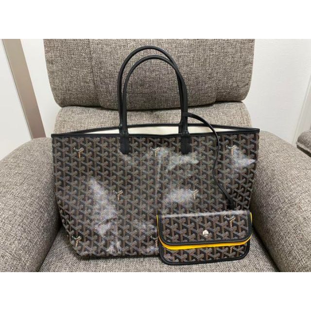 気質アップ】 GOYARD - ブラック ゴヤール サンルイ PM トートバッグ