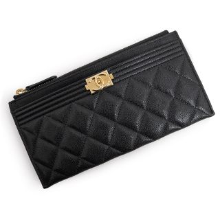 シャネル(CHANEL)のシャネル ボーイシャネル ポーチ マルチケース 財布 キャビアスキン レザー ブラック 黒 A81254 箱付 CHANEL（新品・未使用品）(ポーチ)