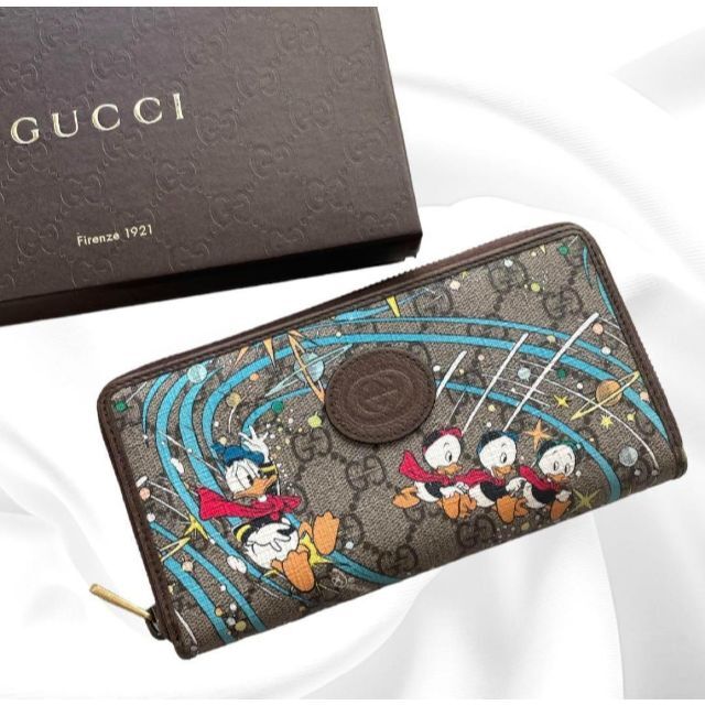 GUCCI グッチ 長財布 ドナルド ディズニー ラウンドファスナー-