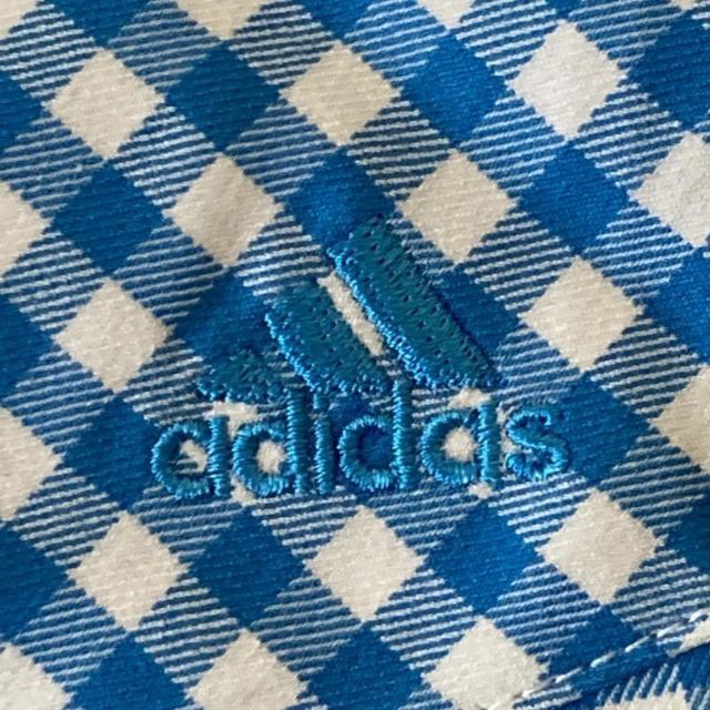 adidas(アディダス)の【GOLFウェア】未使用 adidas ギンガムチェック パンツ ロゴ 刺繍 S スポーツ/アウトドアのゴルフ(ウエア)の商品写真