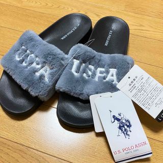 ユーエスポロアッスン(U.S. POLO ASSN.)のりんご様　値下げ！U.S POLO ASSN. ファーサンダル Lサイズ(サンダル)