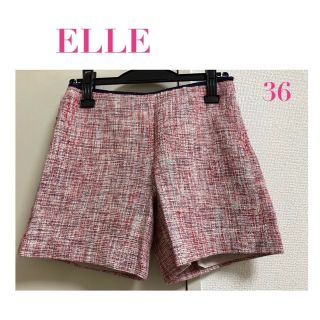 エル(ELLE)のELLE エル　 ショートパンツ　ミニ丈　ピンク　ミックスカラー　ツイード　36(ショートパンツ)