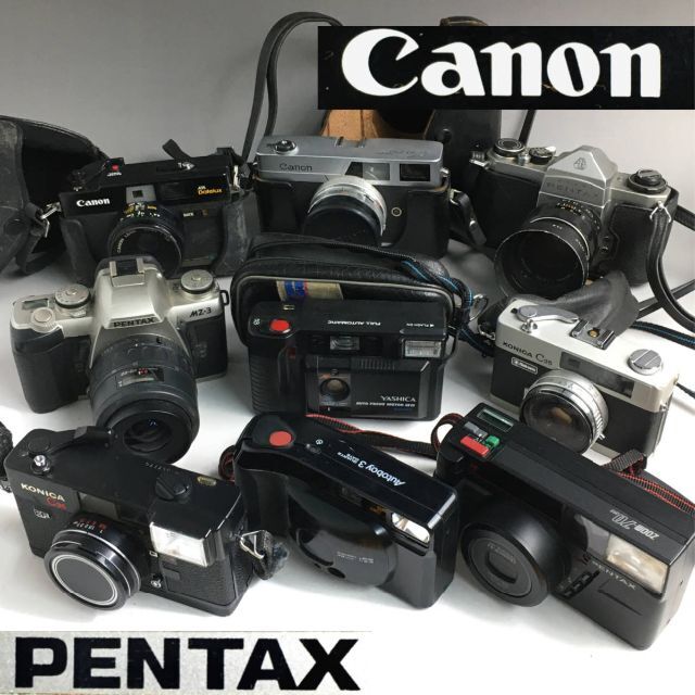 フィルムカメラフィルムカメラ まとめて9台 セット canon キャノン PENTAX ◆