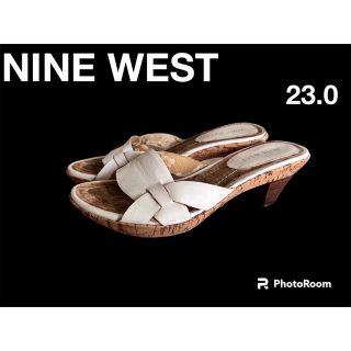 ナインウエスト(NINE WEST)のナインウエストNINE WEST  白レザー　本皮革　ホワイト　23.0(サンダル)