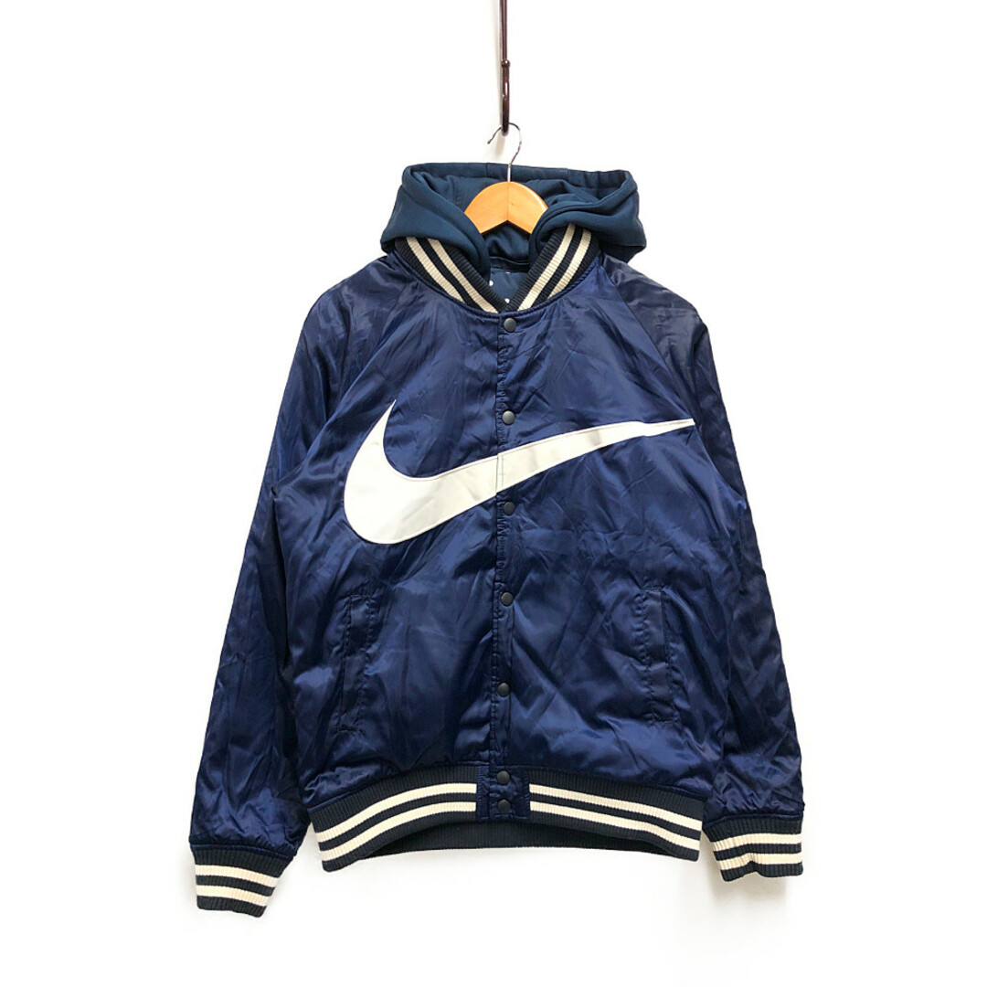 NIKE ナイキ×FCRB 15AW REVERSIBLE STADIUM JACKET リバーシブル ナイロンジャケット ネイビー サイズM 正規品 / 30928