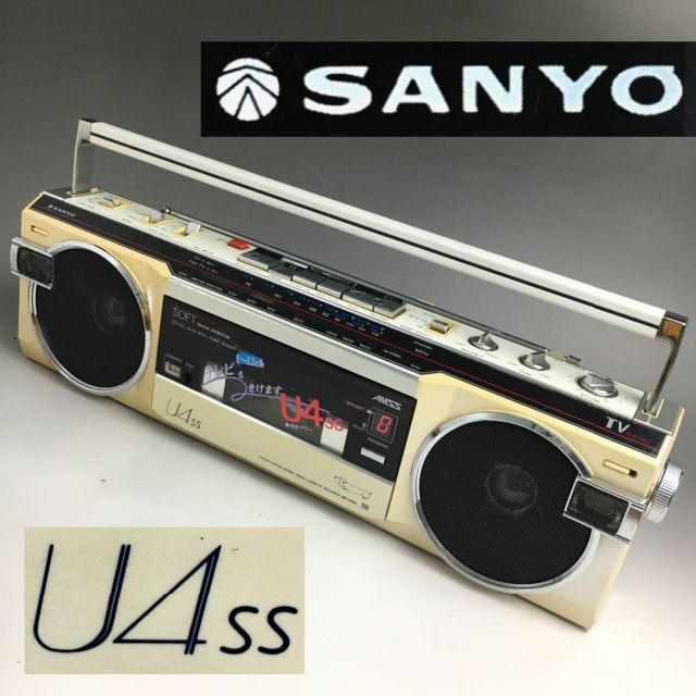 通電可 SANYO MR-U4SS TV/FM/AMステレオラジオカセット◆