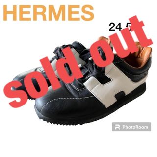 エルメス(Hermes)のエルメスHERMES  シューズ　スニーカー　クイック　24.5  黒白(スニーカー)